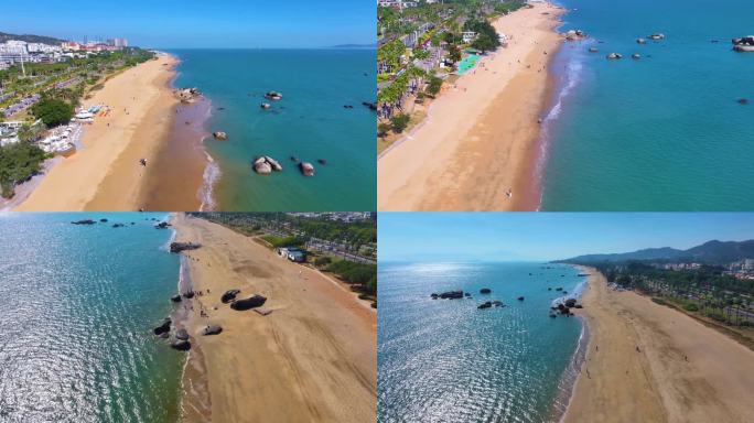 东海大海海边海水海浪沙滩海滩航拍风景唯美