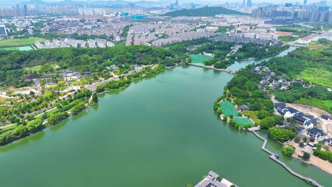 江苏苏州石湖滨湖旅游景区湖泊大自然唯美风