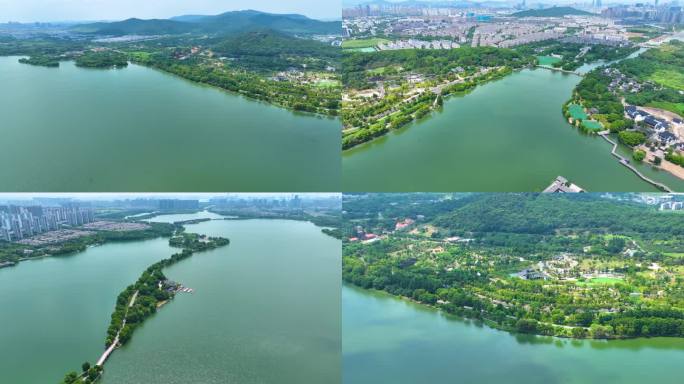 江苏苏州石湖滨湖旅游景区湖泊大自然唯美风