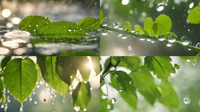 水滴 落叶 大自然 植物 水珠雨露 阳光