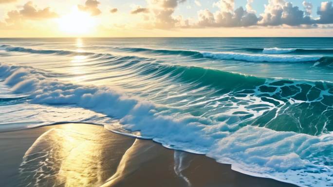 沙滩海浪海边日落日出海上日出海南