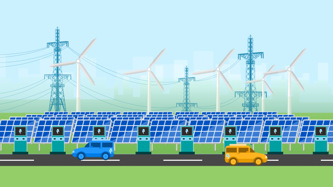 【原创】能源汽车风能太阳能能源MG动画