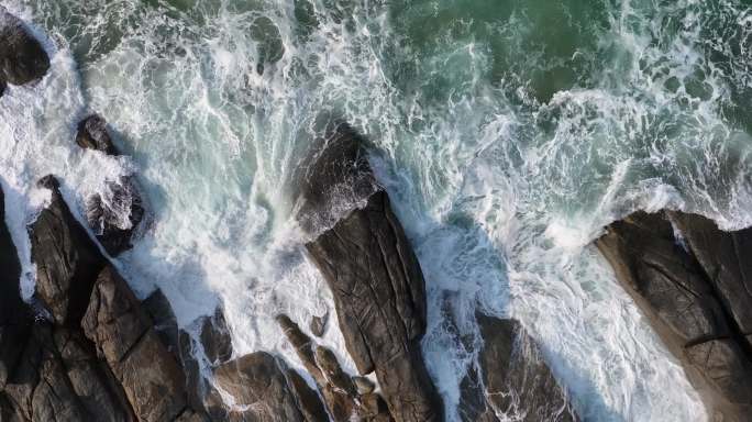 高清120帧海浪拍岸视频