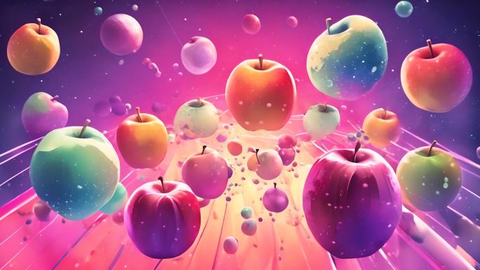 苹果概念宇宙视频背景