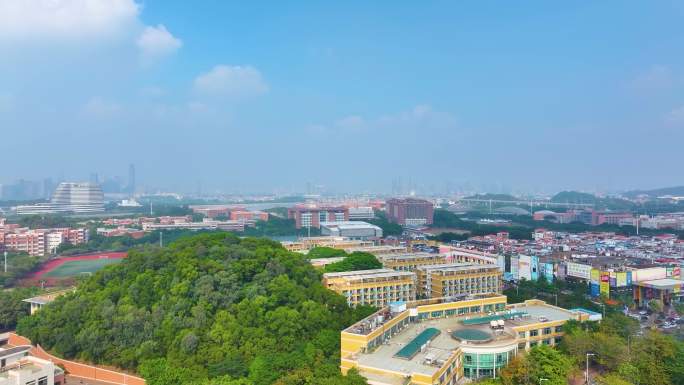 广州大学城航拍校园广州番禺区广东城市风景