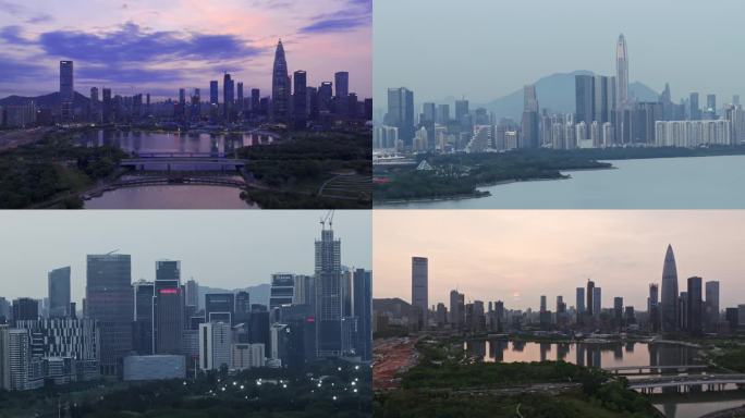 深圳湾春笋延时夜景航拍