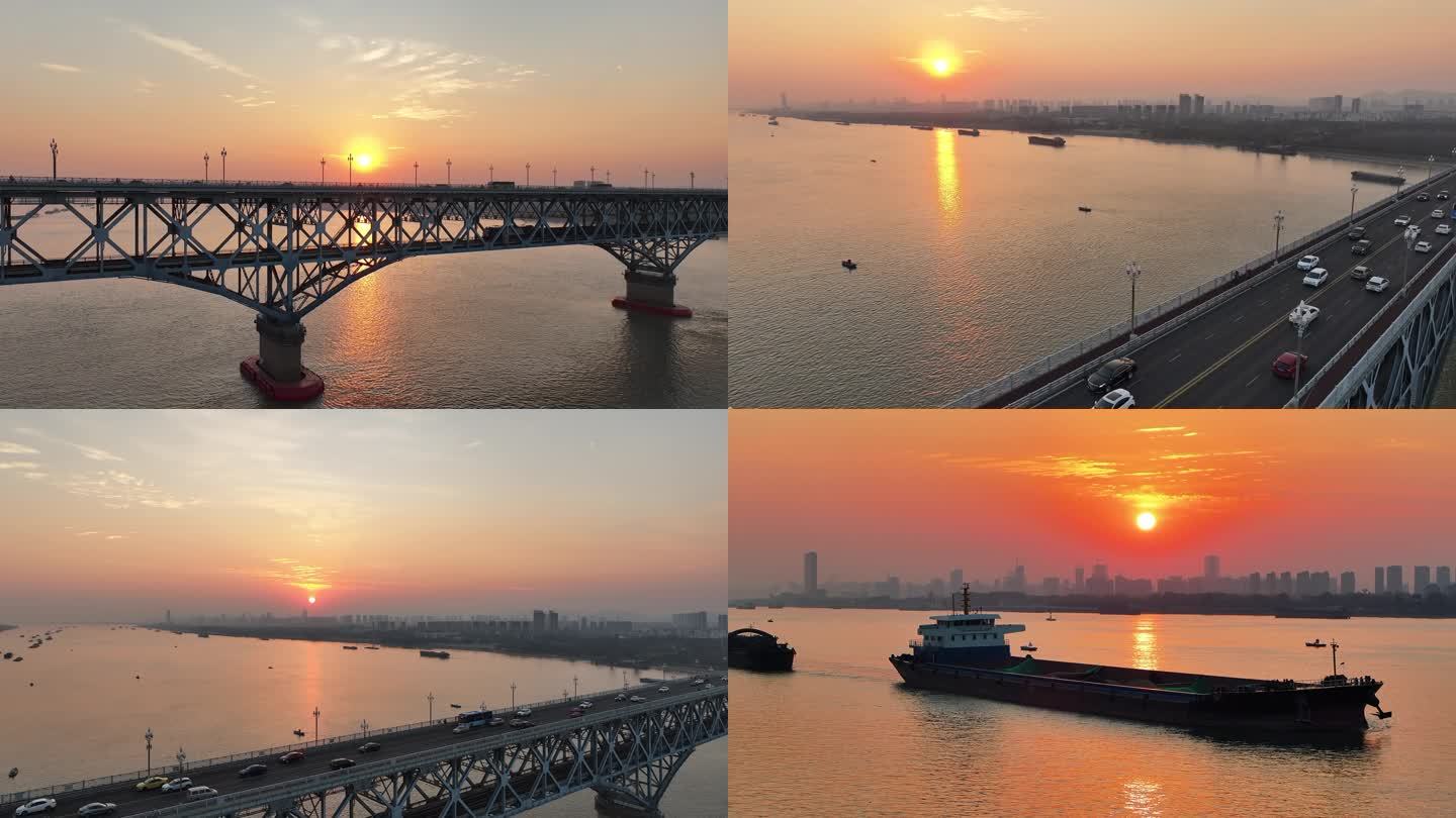 南京长江大桥夕阳之美