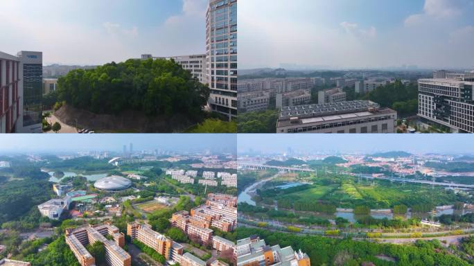 广州大学城航拍校园广州番禺区广东城市风景