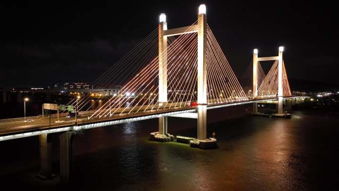 福州魁浦大桥夜景航拍