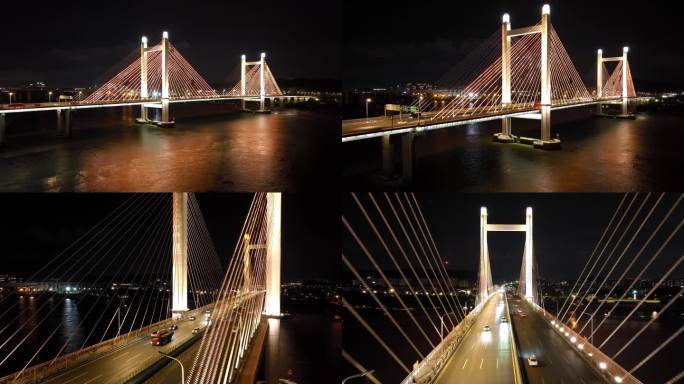 福州魁浦大桥夜景航拍