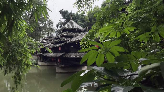广西南宁文物苑少数民族侗族建筑风雨桥