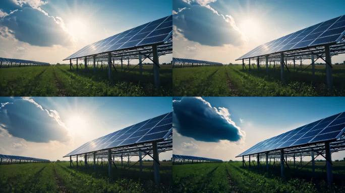 阳光能源新能源太阳能发电背景动画