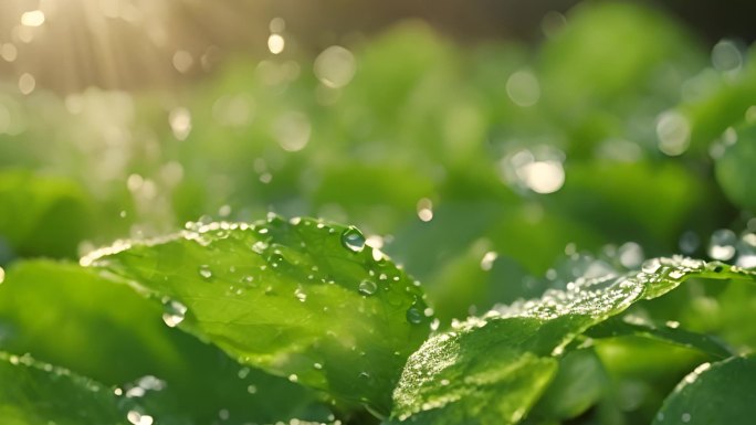 水滴 落叶 大自然 植物 水珠雨露 阳光