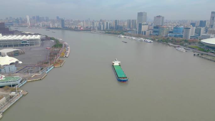 上海市黄浦江两岸城市风景视频素材航拍