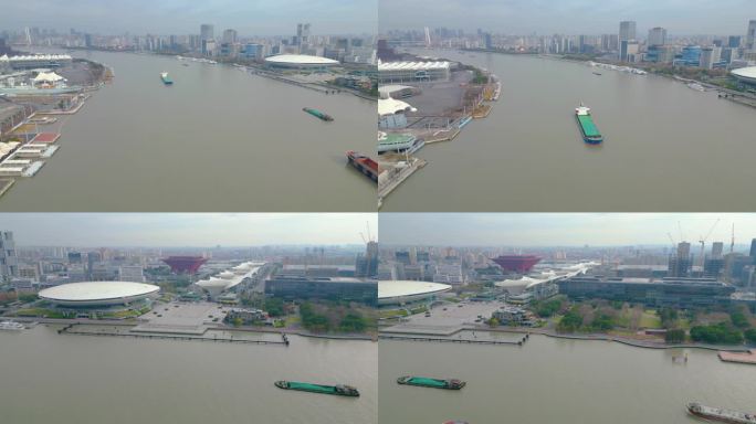 上海市黄浦江两岸城市风景视频素材航拍