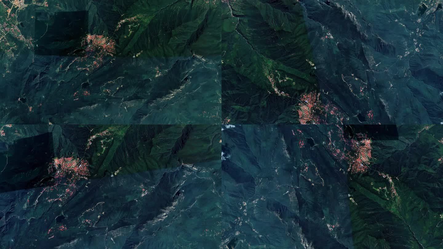 江西庐山地球俯冲模拟航拍地图动画旋转环绕