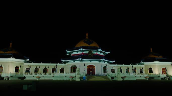 成陵宫殿夜景航拍