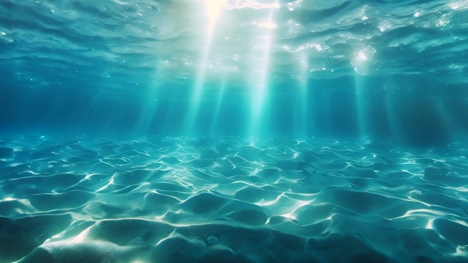 唯美的海底阳光和海底水下潜水镜头拍摄素材