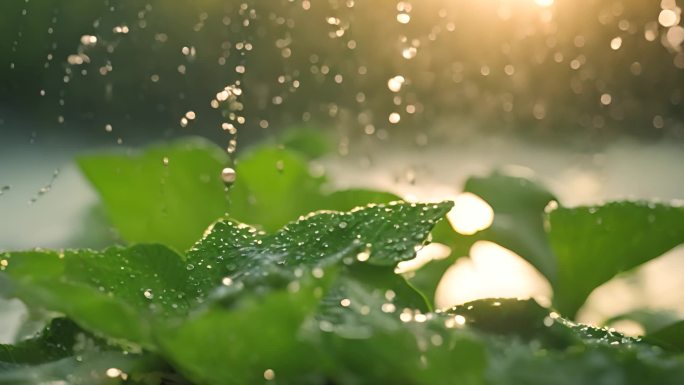 水滴 落叶 大自然 植物 水珠雨露 阳光