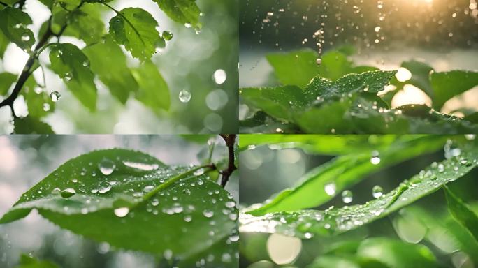 水滴 落叶 大自然 植物 水珠雨露 阳光