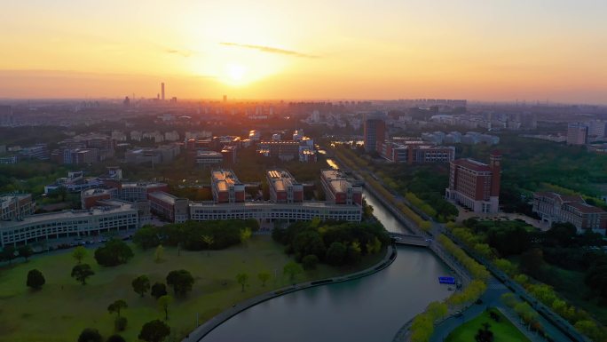 4K 闵行上海交通大学 航拍视频