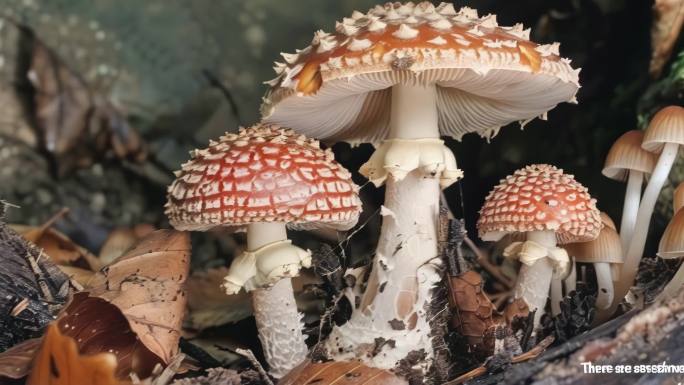 蘑菇森林里的野生蘑菇羊肚菌羊肚菇食用菇