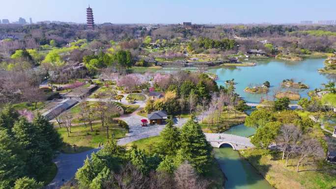 扬州市邗江区瘦西湖风景名胜区航拍江南水乡