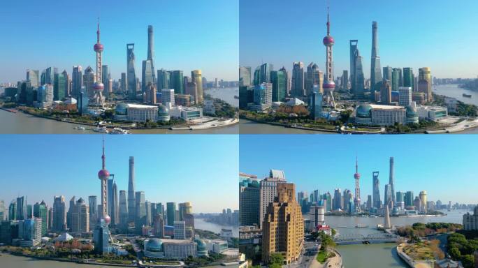 上海外滩乍浦路桥苏州河陆家嘴城市风景视频