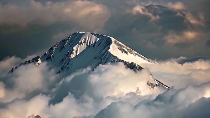 日出雪山山峰山脉云海唯美风景风光ai素材