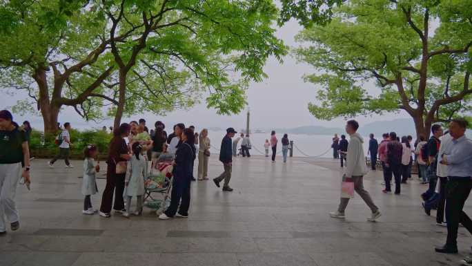 西湖 西湖延时 西湖风景区 游客 杭州