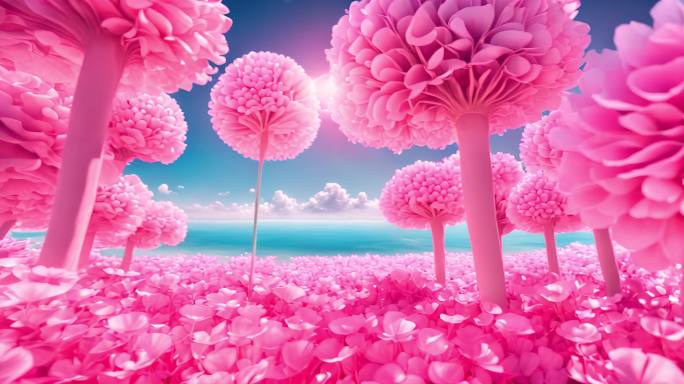 唯美粉色的花  花舞台背景