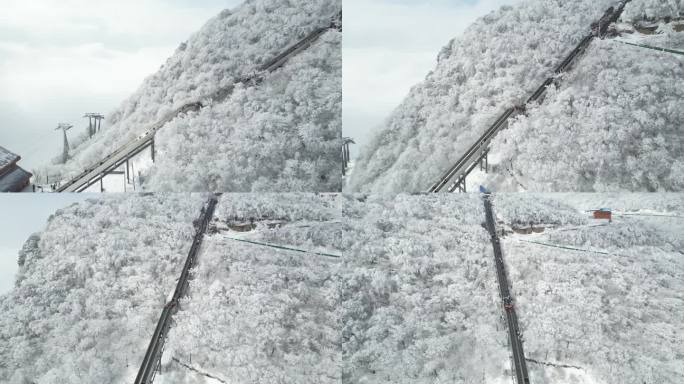 汉中龙头山雪景电梯