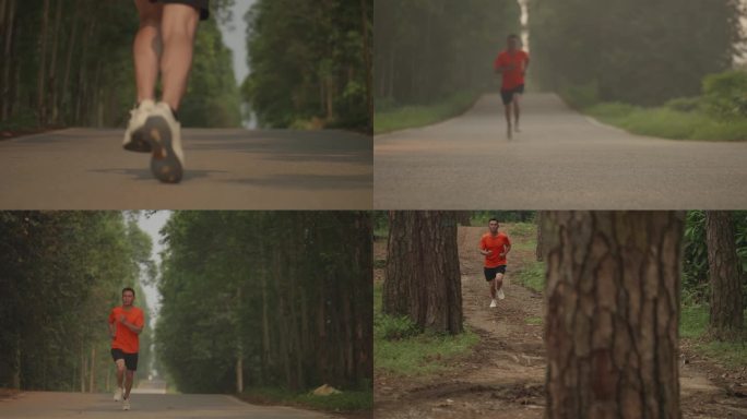 跑步人物慢跑户外有氧运动健康生活方式