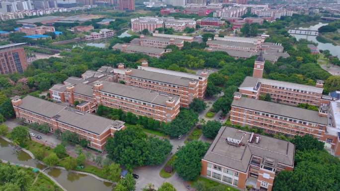 福州福建师范大学旗山校区航拍校园风景风光