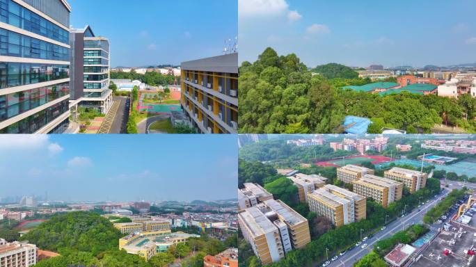 广州大学城航拍校园广州番禺区广东城市风景