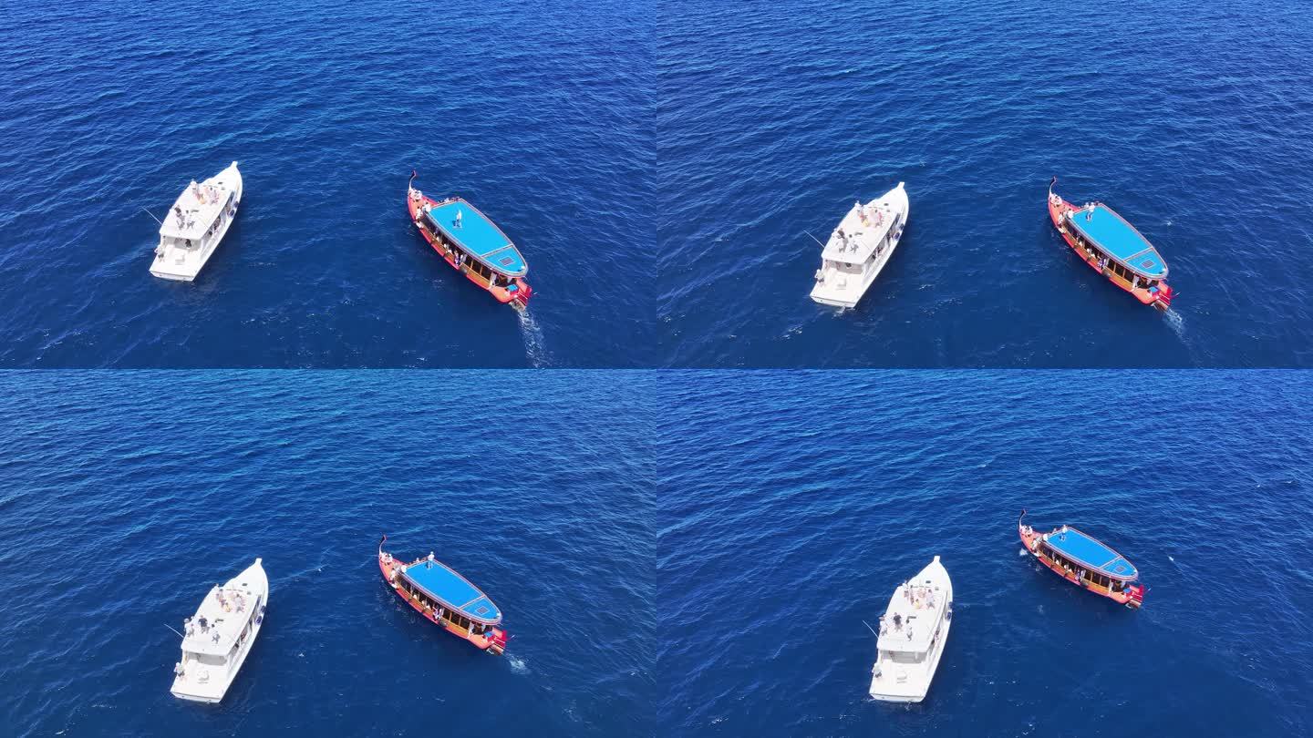 马尔代夫客船航拍