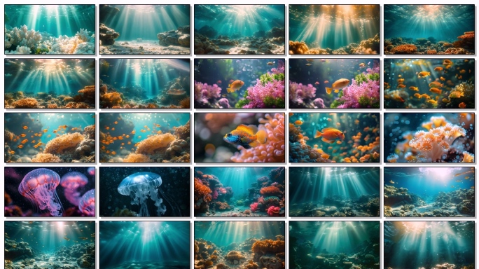 海底世界海洋水下世界大海海水水母