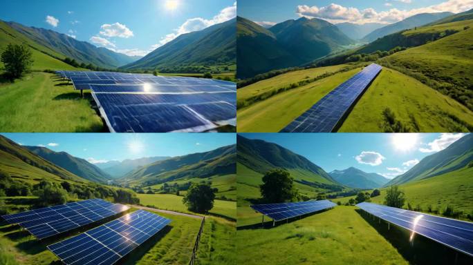 （合集）绿色能源新能源太阳能发电背景动画