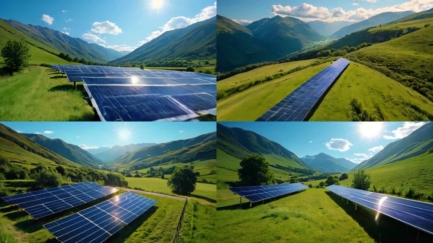 （合集）绿色能源新能源太阳能发电背景动画
