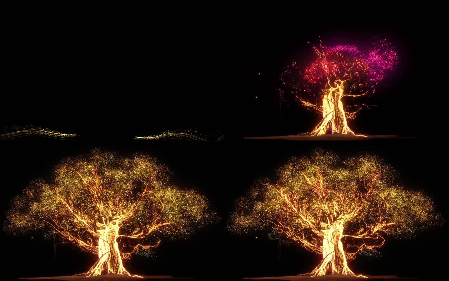 科技 粒子线大树 树 大树生长 唯美粒子