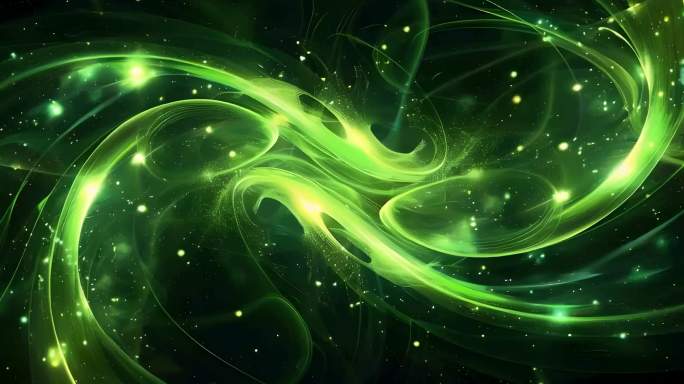 绿色科技波浪粒子