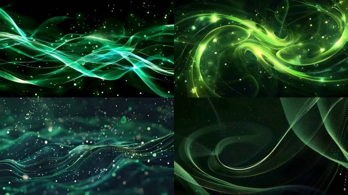 绿色科技波浪粒子
