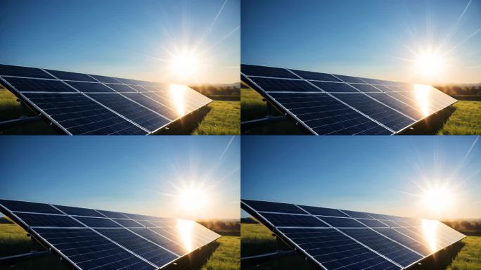 太阳能板太阳能发电新能源背景