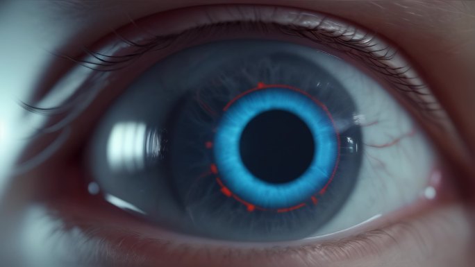 机器人眼睛 眼睛里反射科技元素