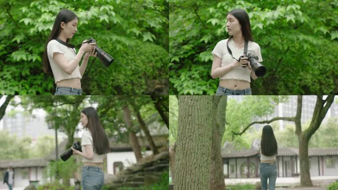 相机拍照旅拍旅游校园公园大学夏日阳光女孩