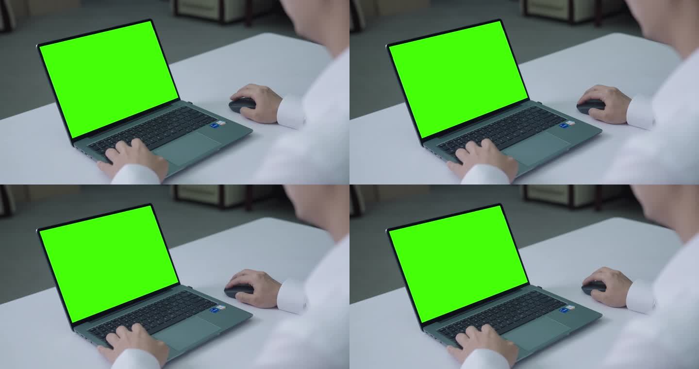 办公   笔记本  电脑绿幕视频素材
