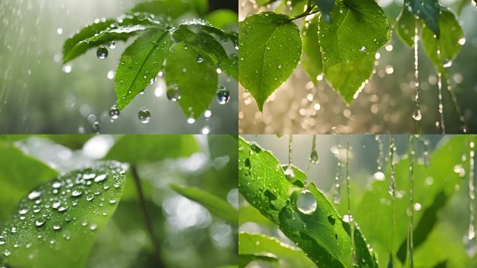 水滴 落叶 大自然 植物 水珠雨露 阳光