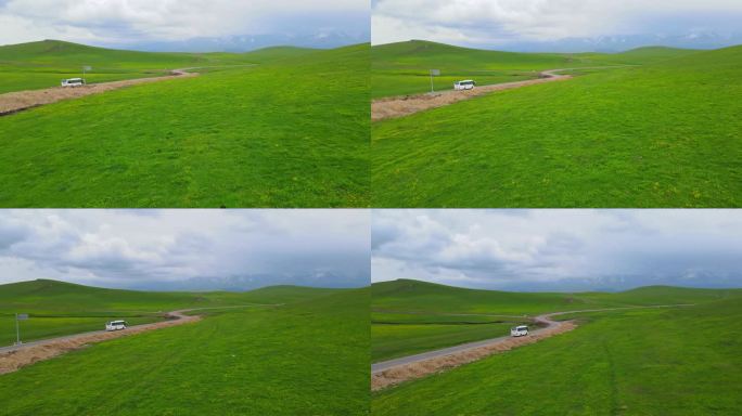 4K航拍新疆伊犁喀拉峻风景区喀拉峻草原
