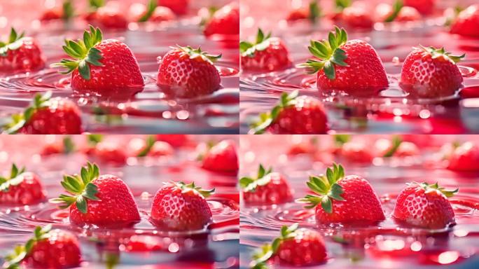 入水草莓水果