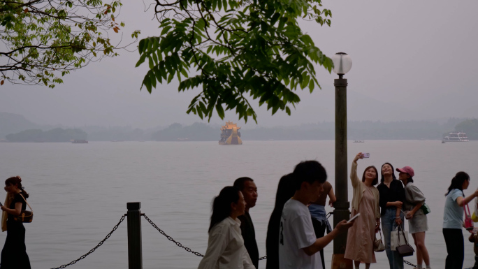 西湖 西湖延时 西湖风景区 游客 杭州